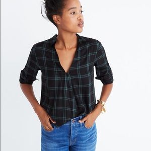 Madewell Wrap-Front Shirt in Palma Plaid